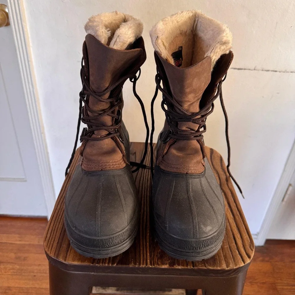 Kamik Waterproof Insulated Winter Snow Boots Comfortemp Brown Mens Size 8
